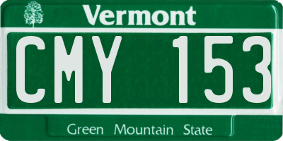 VT license plate CMY153