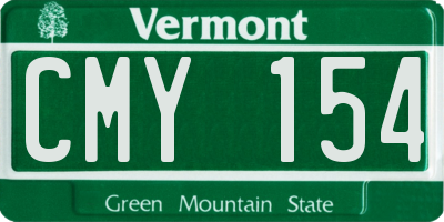 VT license plate CMY154