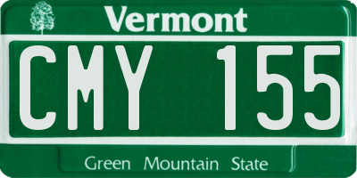 VT license plate CMY155