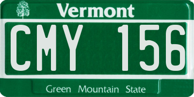 VT license plate CMY156