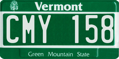 VT license plate CMY158