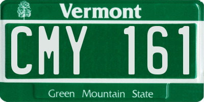 VT license plate CMY161