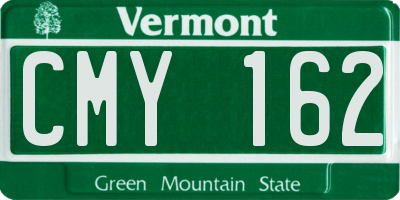 VT license plate CMY162