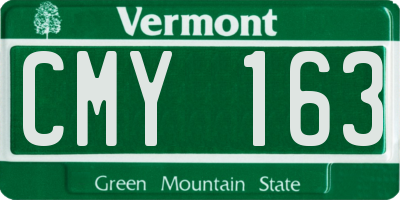 VT license plate CMY163