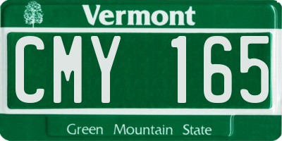 VT license plate CMY165