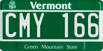 VT license plate CMY166