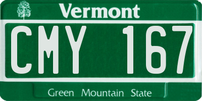 VT license plate CMY167