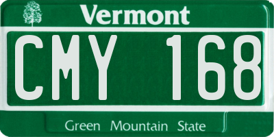 VT license plate CMY168