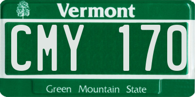 VT license plate CMY170