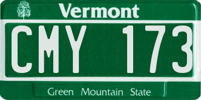 VT license plate CMY173