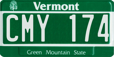 VT license plate CMY174