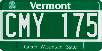VT license plate CMY175