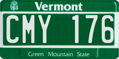 VT license plate CMY176