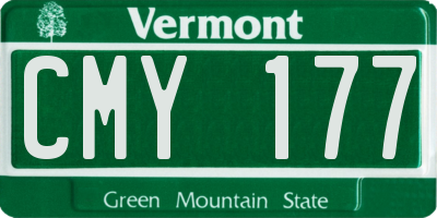 VT license plate CMY177