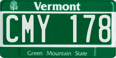 VT license plate CMY178