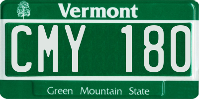VT license plate CMY180