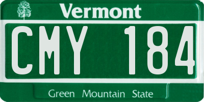 VT license plate CMY184