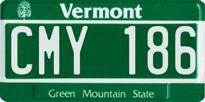 VT license plate CMY186
