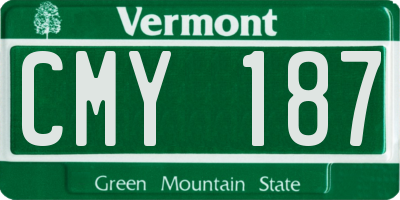 VT license plate CMY187