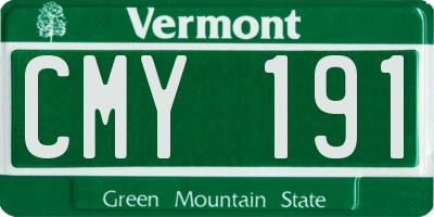 VT license plate CMY191