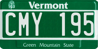 VT license plate CMY195