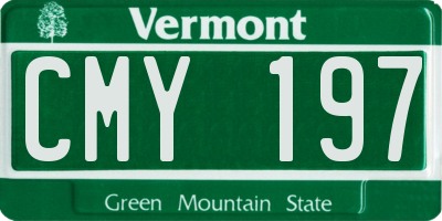 VT license plate CMY197