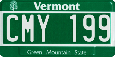 VT license plate CMY199