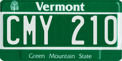 VT license plate CMY210