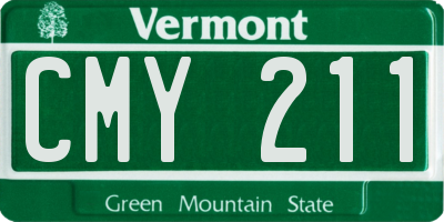VT license plate CMY211