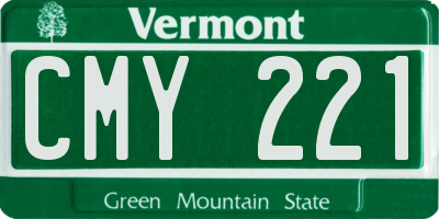 VT license plate CMY221