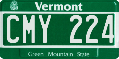 VT license plate CMY224