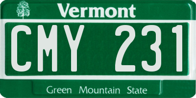 VT license plate CMY231