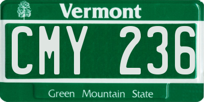 VT license plate CMY236