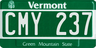 VT license plate CMY237