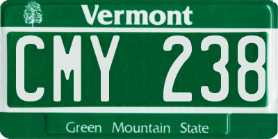 VT license plate CMY238
