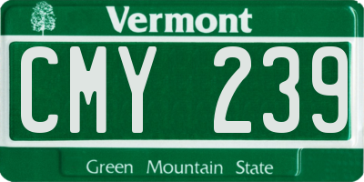 VT license plate CMY239