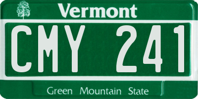 VT license plate CMY241