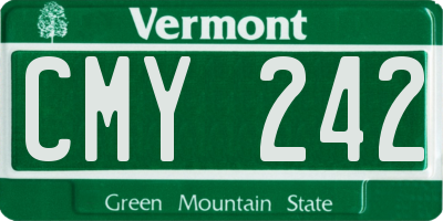 VT license plate CMY242