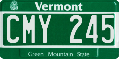 VT license plate CMY245