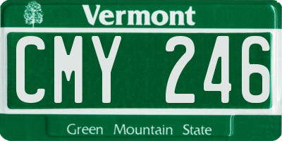 VT license plate CMY246