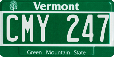 VT license plate CMY247