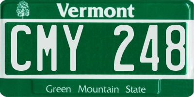 VT license plate CMY248