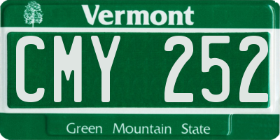 VT license plate CMY252