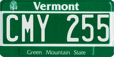 VT license plate CMY255