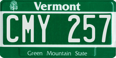 VT license plate CMY257