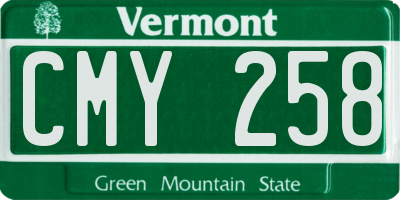 VT license plate CMY258
