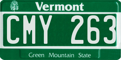 VT license plate CMY263
