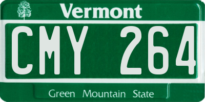VT license plate CMY264
