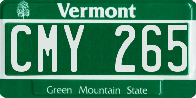 VT license plate CMY265