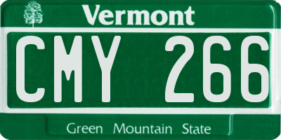 VT license plate CMY266